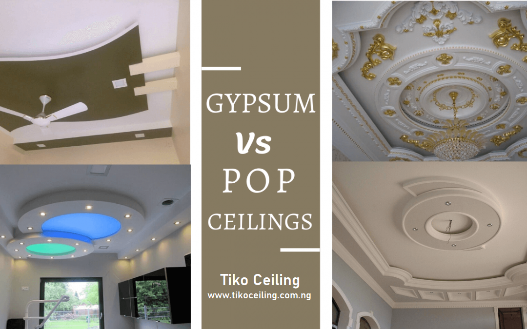 pop and gypsum ceiling